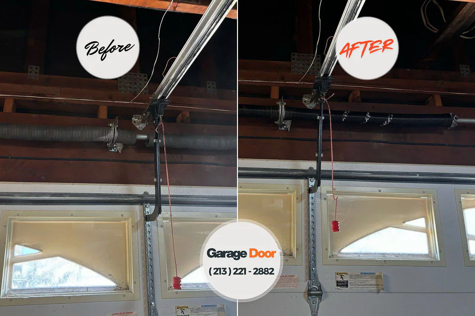 Before and after: garage door repair Long Beach, WA